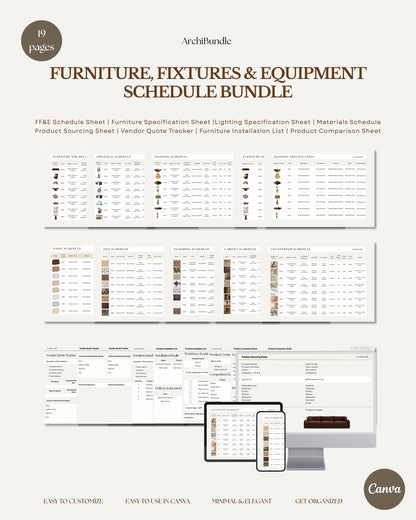 FF&E Schedule (Furniture, Fixtures & Equipment SCHEDULE TEMPLATE)