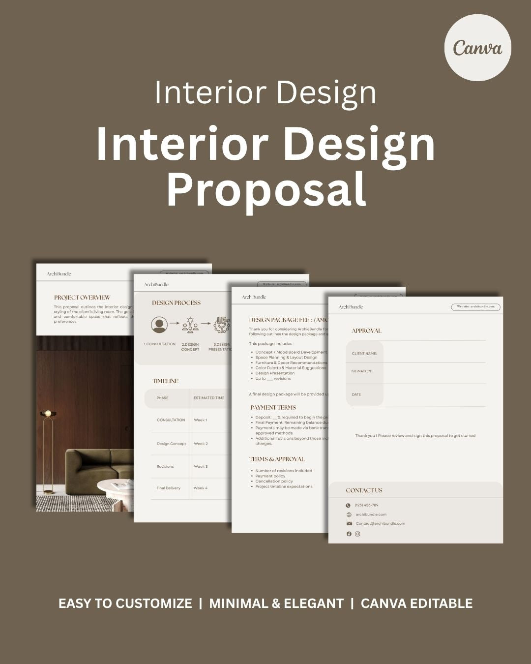Interior Design Proposal | Editable Template