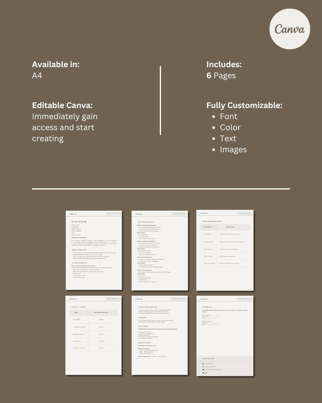 Scope of Work | Interior Design Editable Template
