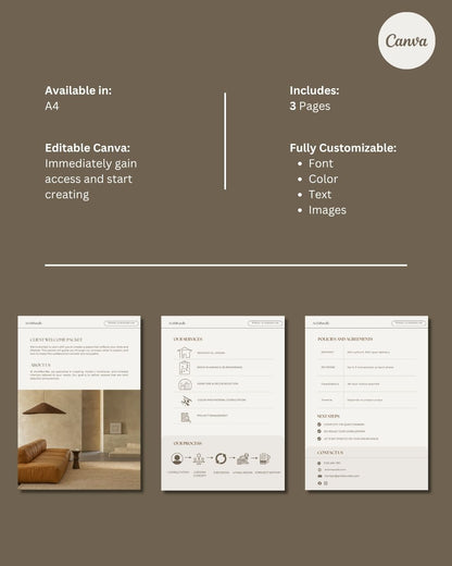 Client Welcome Packet | Interior Design Editable Template