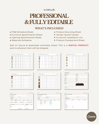 FF&E Schedule (Furniture, Fixtures & Equipment SCHEDULE TEMPLATE)