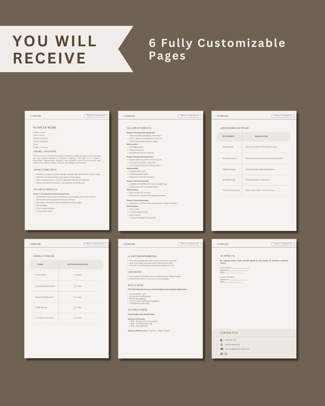 Scope of Work | Interior Design Editable Template