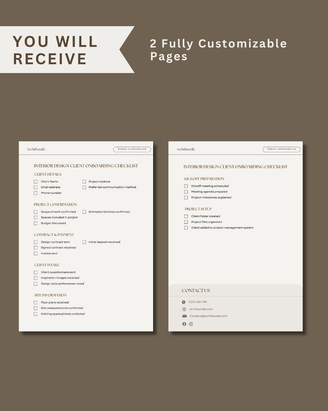 Client Onboarding Checklist | Interior Design Editable Template