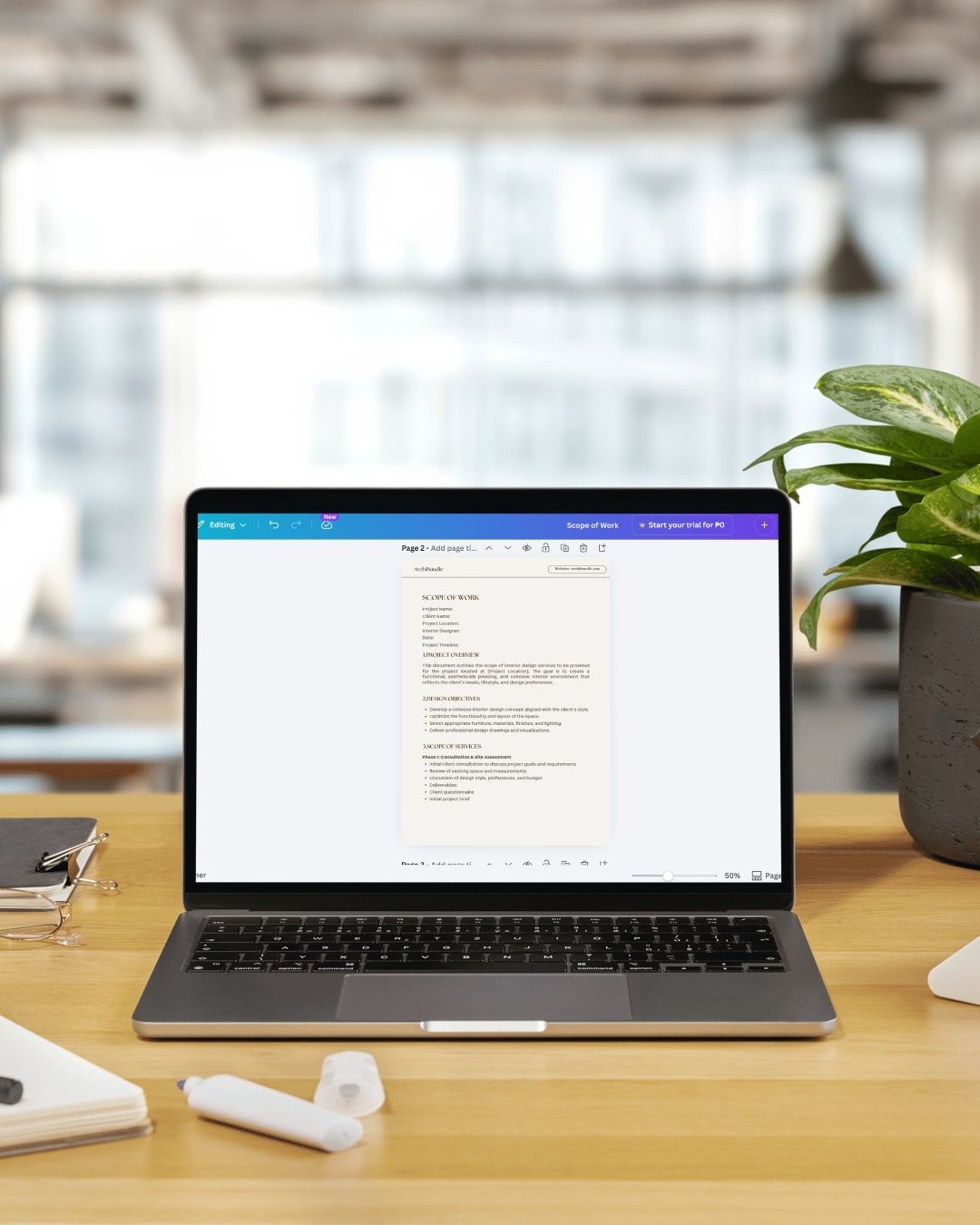 Scope of Work | Interior Design Editable Template